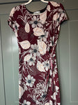 Robbie bee Maroon floral dress EUC Women's 6