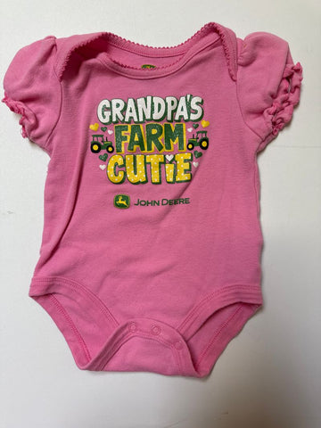 John Deere 9-12 mo Pink grandpas farm cutie onesie 6-12 Months