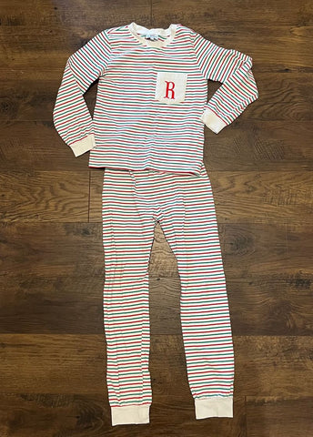Busy Bee Smocks Christmas striped pajamas 8