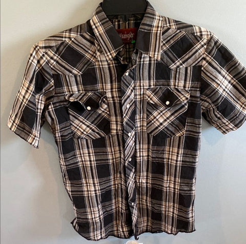 Wrangler Wrangler small black pearl snap shirt good used condition D Men's - S