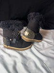 Juicy Black fur lined boots- GUC wear spots but great shape 9 (Lil' Kid)
