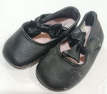 Faded Glory Black Bow Velcro Strap 2 (Infant Shoe)