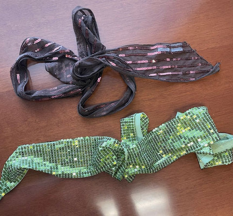 Unknown Two sparkly tie waist belts fits medium/large Belt