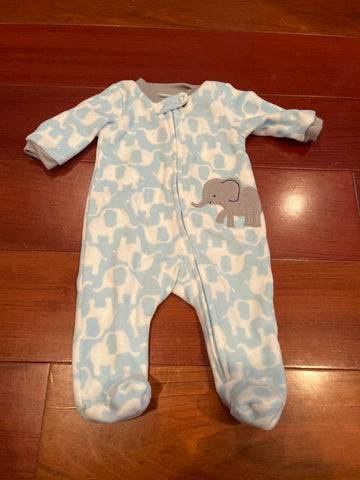 Carters Newborn elephant fleece zip footie sleep and play 0-3 Months