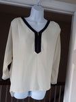 Forever 21 Cream and navy zip top fits like a m Women's - XS