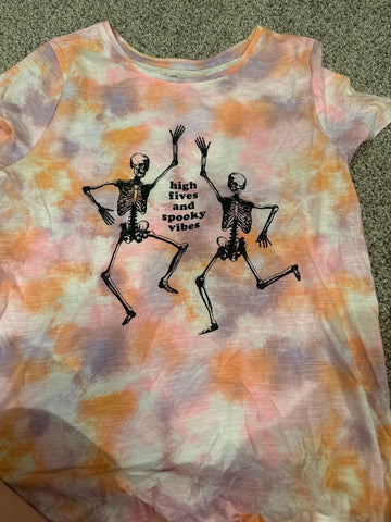 SO Skeleton tie dye shirt size 18/20 16