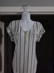 The Workshop Navy and white stripe top with zipper Women's - L
