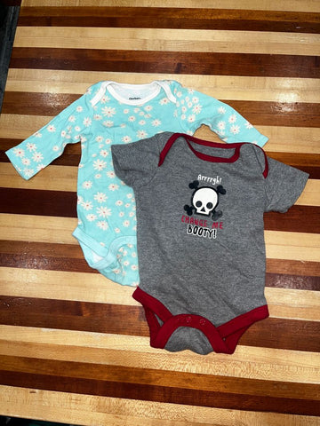 Gerber-blue w/flowers grey w/changemebooty 3-6 Months