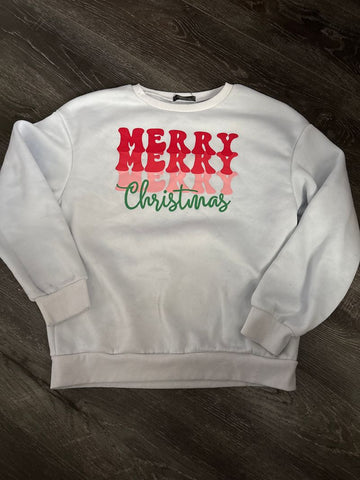 Shein White merry Christmas sweatshirt 12
