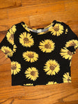 SHEIN Like new 9y crop black floral shirt 8