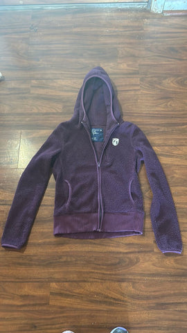 American Eagle Light weight Sherpa zip-up hoodie, dark purple, fair condition Women's - XS