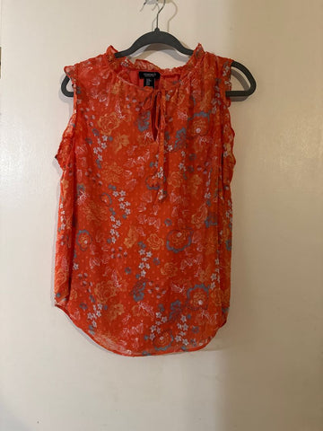 Jones and co Orange, white, teal tank Women's - M