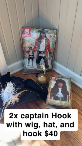 Captain Hook costume With wig Men's - XXL