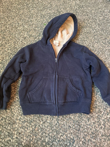 Faded Glory Navy, fleece lined zip up Hoodie 4T/4