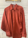 Geoffrey Beene Rust sateen dress shirt 17 34/35 Men's - XL