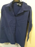Duo Maternity Blue button 3/4 slv top Women's Large 12-14