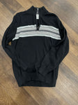 Sun River Quarter zip sweater black with gray stripe Men's - M
