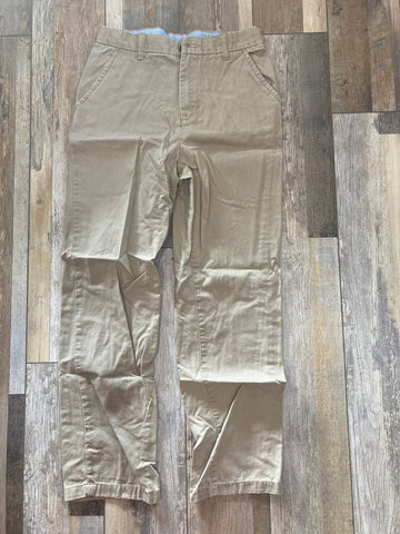 Boys tan pants has adjustable waist SIZE 14 regular 14