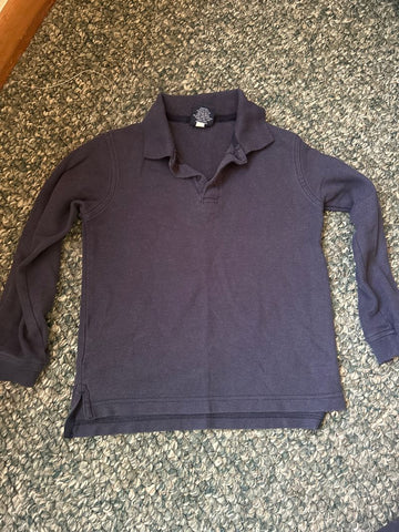 French Toast Long Sleeved Navy Polo 6T/6X