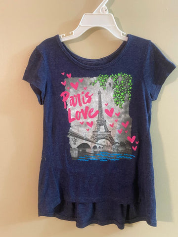 Hanes Girls navy Paris Love shirt tunic 4T/4