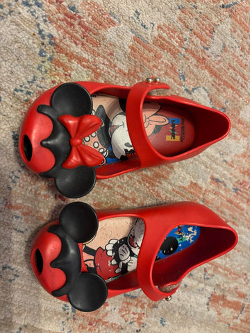 Mini Melissa Size 6 Mickey and Minnie shoes 2T