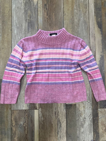 Pink striped sweater Good condition 5T/5