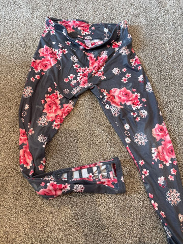 Justice Floral leggings 14/16 14