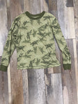 Long underwear shirt - PJs Green w/fighter jets-SIZE 10/12 10