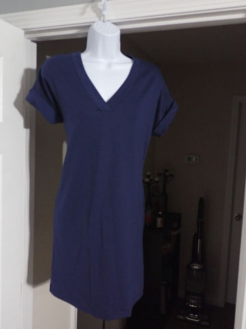 White Birch Boutique Navy short sleeve v neck dress with pockets Women's - S