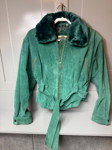 Out Brooks Suede leather green vintage/retro jacket Women's - L