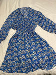 SHEIN Blue floral lantern sleeve dress Women's - L