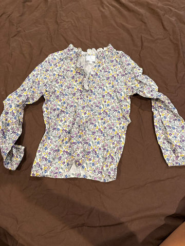 Little english Purple blue flower shirt 10