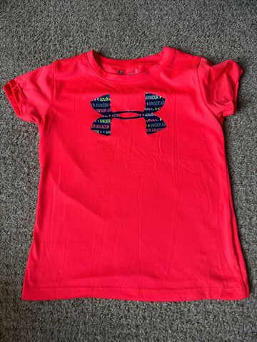 Under Armour Bright coral top 5T/5