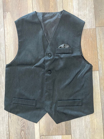Dark Gray vest silk in pocket 4 buttons 10