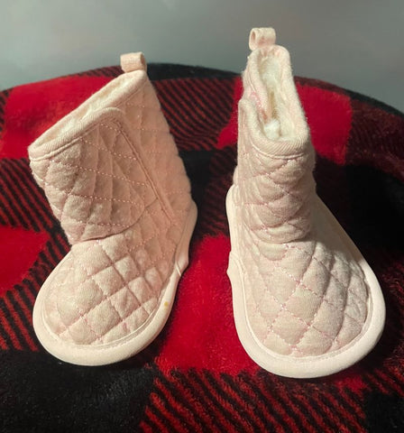 Carters Pink Quilted Baby Boots 1 (Infant Shoe)