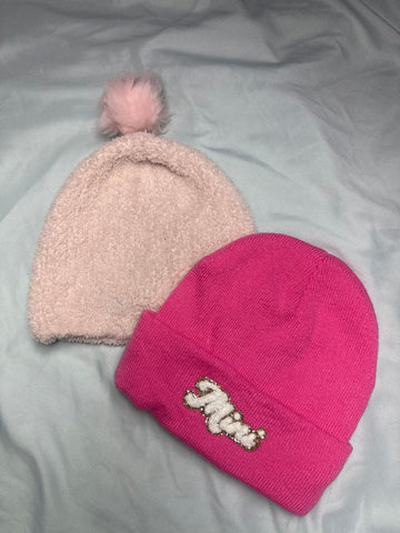 Variety 2pc winter beanie Light pink -very soft and darker pink Hat