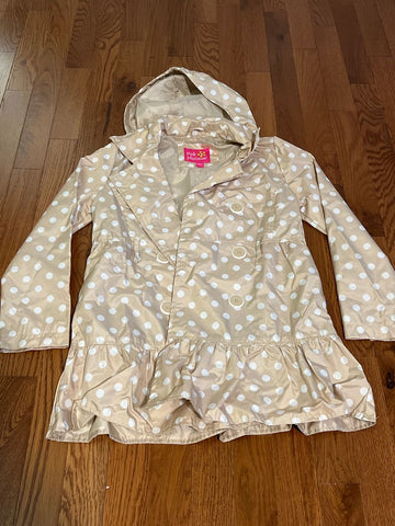 Pink platinum Tan and white polkadot jacket missing belt 6T/6X