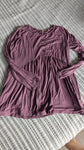 none maroon/purple LS w/gathered front & fake buttons Women's - L