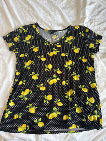 Rue plus Lemons short sleeve Women's XXL 18