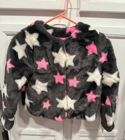 Cat & Jack Pink/grey star coat size 7:8 7