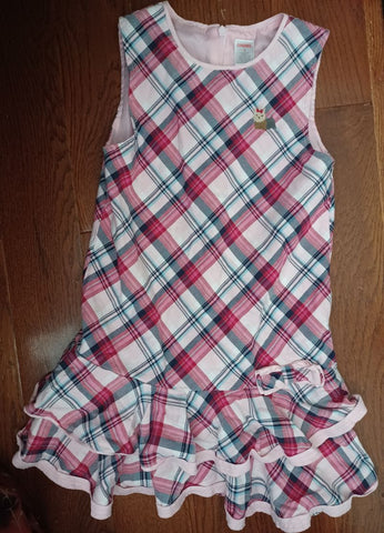 Gymboree Pink Plaid Jumper Lined 8