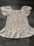 Speechless Tan and white boutique top 14