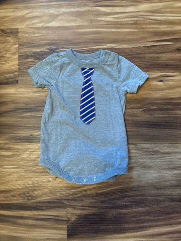 Circo 3 month Gray onesie with blue white striped tie 0-3 Months
