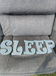 N/A Wooden wall sign "sleep" can be repainted small chips in paint Decor