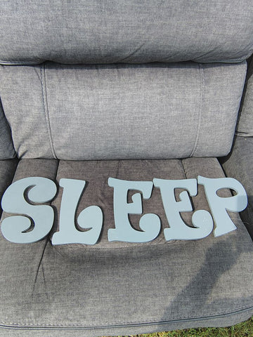N/A Wooden wall sign "sleep" can be repainted small chips in paint Decor