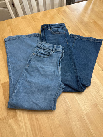 Evesie Size 11 no distress set of jeans mid rise flare 10