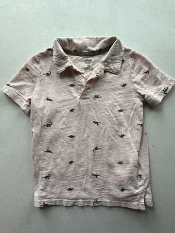 Carters Size 4T light pink polo with Dinos 4T/4