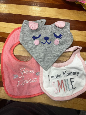 Bibs 1 bunny, 1 pink, 1 white Feeding
