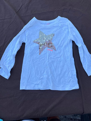 Crewcuts White long sleeve with sequin star 10
