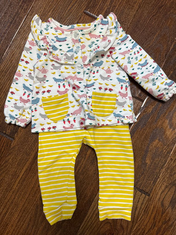 Mini Boden Yellow chicken outfit 6-12 Months